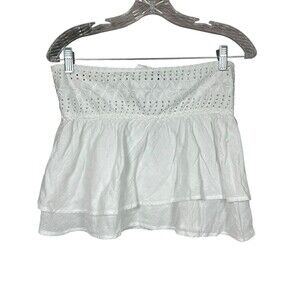 Ralph Lauren 90s Y2K White Babydoll Halter Top Sz S‎ Ruffled Coquette Fairy Cute